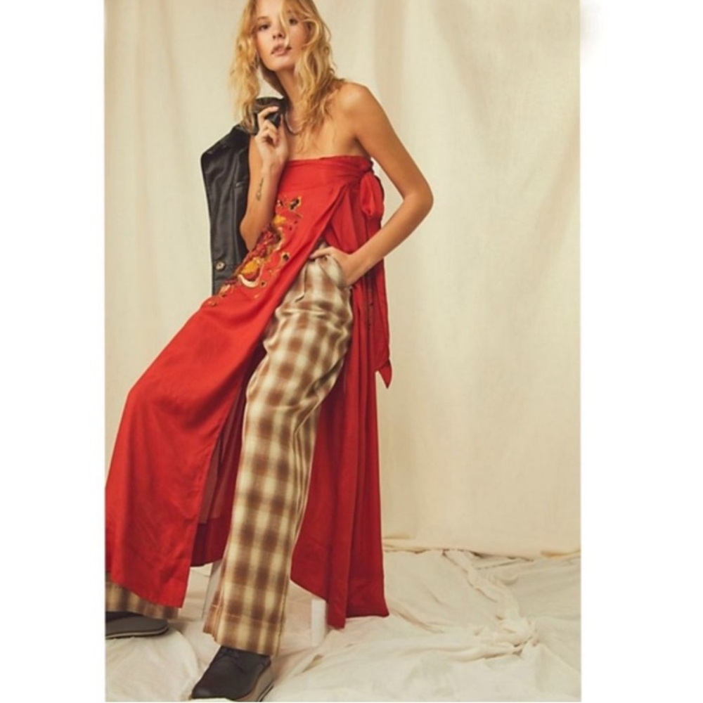 Free People Embroidered Strapless Evening Maxi Top - Picture 2 of 16